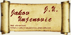 Jakov Umjenović vizit kartica